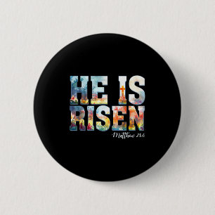 Chapa Redonda De 5 Cm Él ha resucitado boho Pascua cristiano Jesús