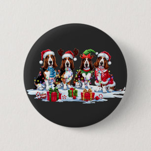Chapa Redonda De 5 Cm El hebilla de Basset Santa hat antlers luz elefant