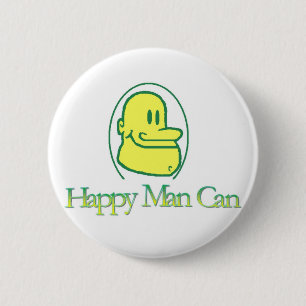 Chapa Redonda De 5 Cm El hombre feliz puede Pin