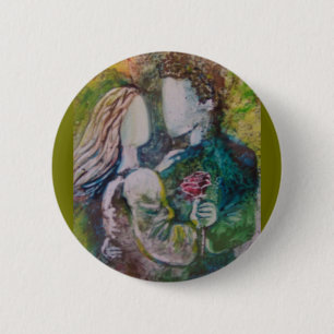 Chapa Redonda De 5 Cm "" El imán color de rosa