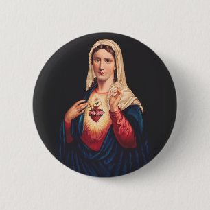 Chapa Redonda De 5 Cm El Inmaculado Corazón de María