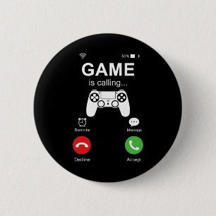 Chapa Redonda De 5 Cm El juego llama a divertidos jugadores de videojueg