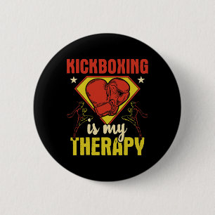 Chapa Redonda De 5 Cm El kickboxing es mi terapia - Kickboxer Artes Marc