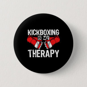Chapa Redonda De 5 Cm El kickboxing es mi terapia Mma kickboxing kickbox