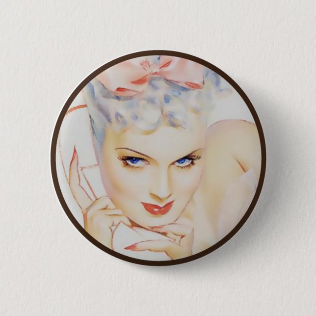 Chapa Redonda De 5 Cm El kitsch BItsch: Retratos Pin-Para arriba (Anverso)