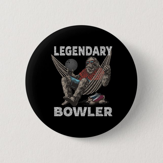 Chapa Redonda De 5 Cm El legendario de Bowling Bowler dice gracioso (Anverso)