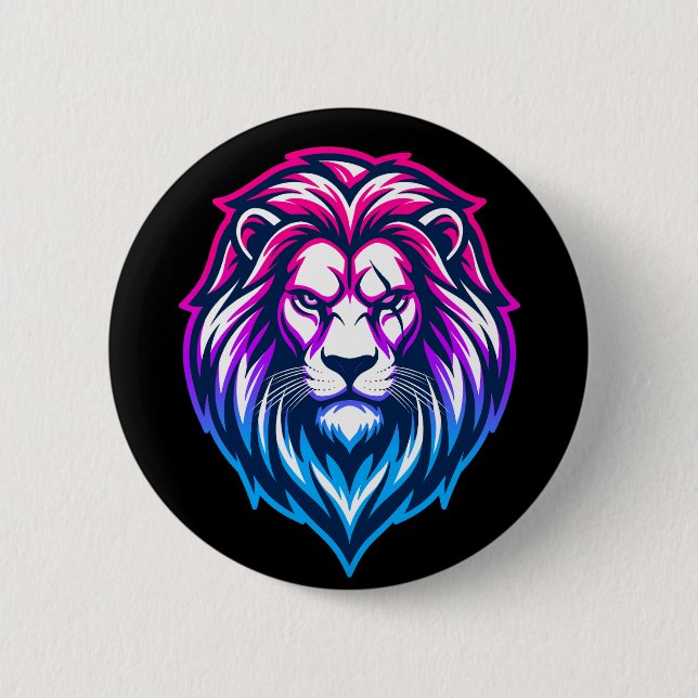 Chapa Redonda De 5 Cm El León Poderoso - Edición Andrógina (Anverso)