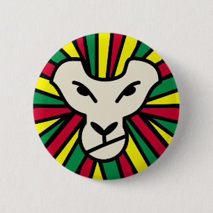 Chapa Redonda De 5 Cm El león rastafari coloreado Mane