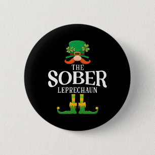 Chapa Redonda De 5 Cm El Leprechaun Sobrio Día de San Patricio Coinciden
