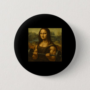 Chapa Redonda De 5 Cm El levantamiento de la Mona Lisa sopesa fuertes ga