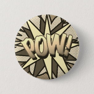 Chapa Redonda De 5 Cm El libro de historietas Pop Art POW! Vintage