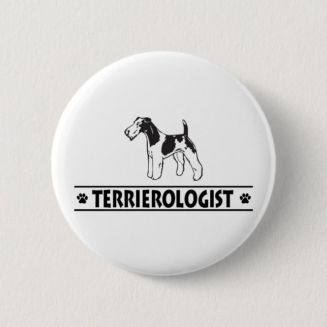 Chapa Redonda De 5 Cm El loco Fox Terrier (Anverso)