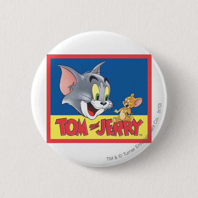 Chapa Redonda De 5 Cm El Logo De Tom Y Jerry Sombreado (Anverso)