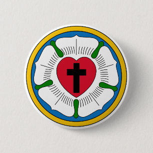 Chapa Redonda De 5 Cm El Lutheranism Martin Luther del rosa de Luther