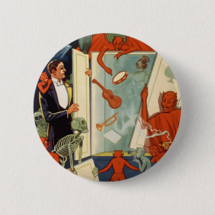 Chapa Redonda De 5 Cm El Magicián Viejo Carter el Gran Acto Mágico