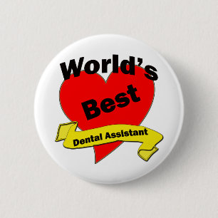 Chapa Redonda De 5 Cm El mejor ayudante de dentista del mundo