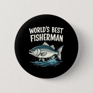 Chapa Redonda De 5 Cm El mejor entusiasta pescador del mundo