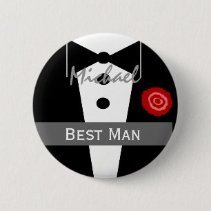 Chapa Redonda De 5 Cm El MEJOR HOMBRE Tux conocido de encargo que casa