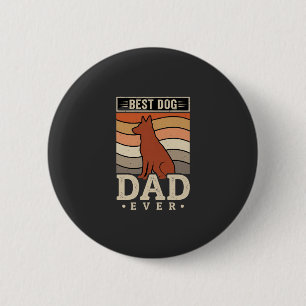 Chapa Redonda De 5 Cm El Mejor Papá de Perro Retro Silueta