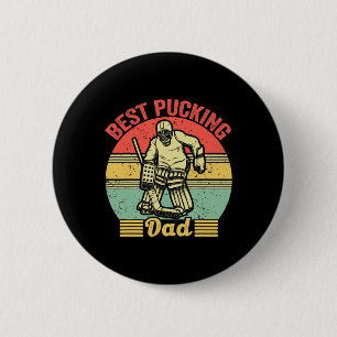 Chapa Redonda De 5 Cm El Mejor Papá Pucking de Hockey Retro Vintage Afic
