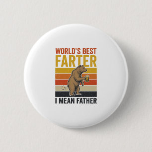 Chapa Redonda De 5 Cm El Mejor Pedorro Divertido Padre Oso del Mundo