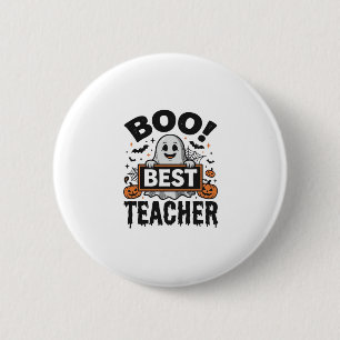 Chapa Redonda De 5 Cm El Mejor Profesor Boo Diseño Vintage de Halloween_