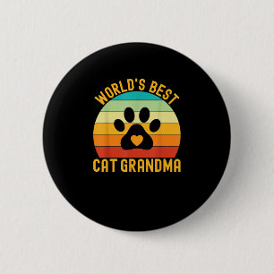 Chapa Redonda De 5 Cm El mejor retro vintage del mundo del gato