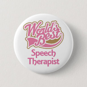 Chapa Redonda De 5 Cm El mejor terapeuta de discurso de los mundos