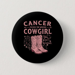 Chapa Redonda De 5 Cm El Mes del Cáncer De Mama Ganó El Cowgir Equivocad