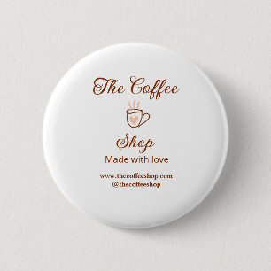 Chapa Redonda De 5 Cm El negocio de redes sociales de la tienda de café