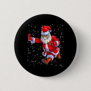 Chapa Redonda De 5 Cm El negro afroamericano Santa Claus Fútbol Afro C