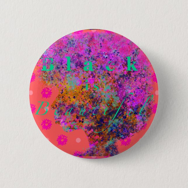 Chapa Redonda De 5 Cm El negro es bello (Anverso)