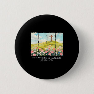 Chapa Redonda De 5 Cm Él No Está Aquí Ha Resucitado Cruz Cristiana Jesús