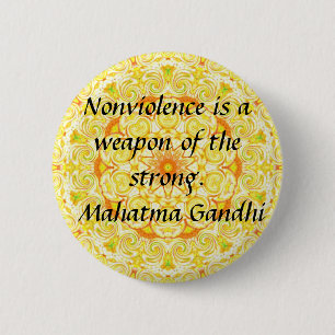Chapa Redonda De 5 Cm El Nonviolence es un arma del fuerte. - Gandhi