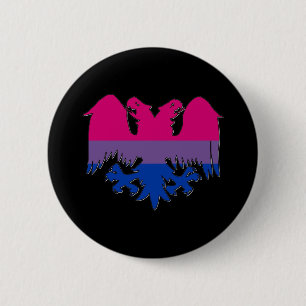 Chapa Redonda De 5 Cm El orgullo de GLBT Biseuxal Doble-Dirigió Eagle