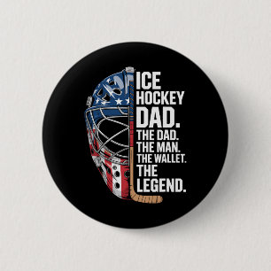 Chapa Redonda De 5 Cm El padre de hockey sobre hielo El hombre La billet