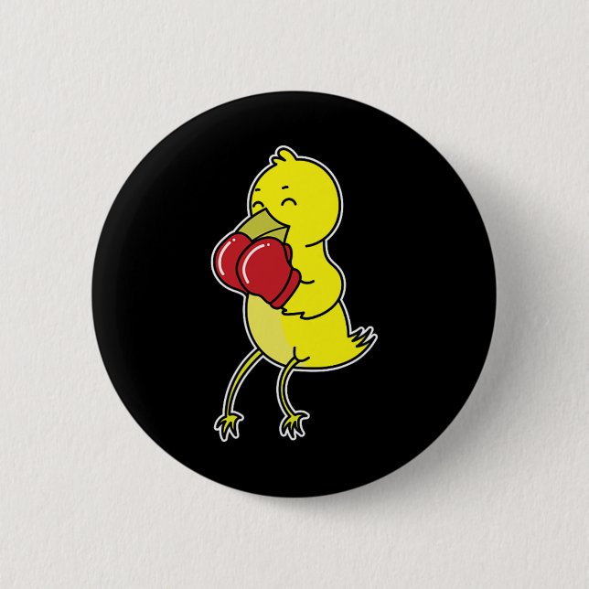 Chapa Redonda De 5 Cm El pájaro hace boxeo  (Anverso)