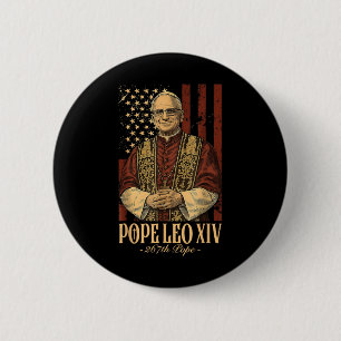 Chapa Redonda De 5 Cm El Papa Leo Xiv Robert Francis Prevost