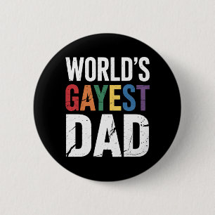 Chapa Redonda De 5 Cm El papá más gay del mundo LGBTQ Orgullo gay Aliado