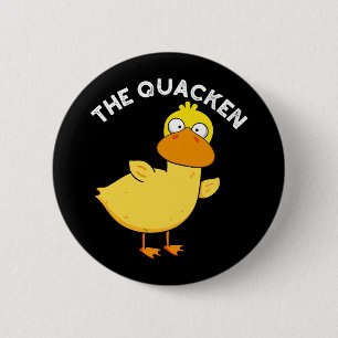 Chapa Redonda De 5 Cm El Pato Divertido Pato Quacken Pun Fondo Oscuro
