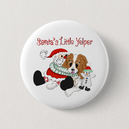Chapa Redonda De 5 Cm El pequeño ayudante de Santa Cavalier King Charles