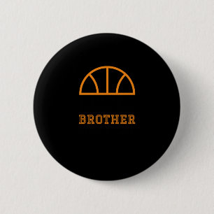 Chapa Redonda De 5 Cm El pequeño hermano mayor fanático del baloncesto