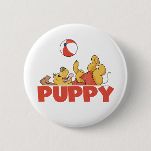 Chapa Redonda De 5 Cm El perrito juega las camisetas y los regalos