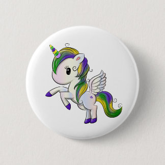 Chapa Redonda De 5 Cm El Personalizado lindo Mardi Gras Unicorn Pegasus