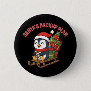 Chapa Redonda De 5 Cm El plan Ckup de Santa Diseño de pingüino lindo de