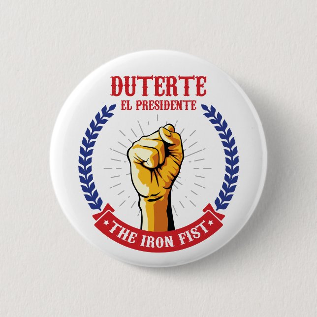 Chapa Redonda De 5 Cm EL Presidente de Duterte la insignia del Iron Fist (Anverso)