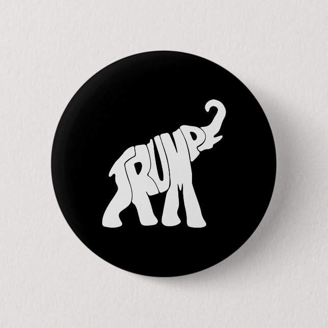 Chapa Redonda De 5 Cm El presidente de Trump, elefante republicano y par (Anverso)