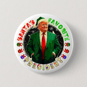 Chapa Redonda De 5 Cm El presidente favorito de Santa divertido Trump Na