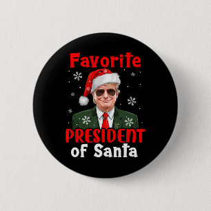 Chapa Redonda De 5 Cm El Presidente Favorito De Santa Navidad Trump Se H