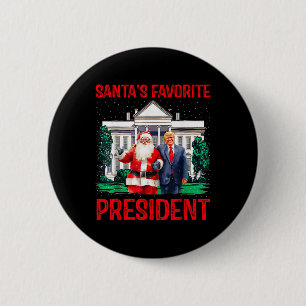Chapa Redonda De 5 Cm El presidente favorito de Santa Trump baila gracio